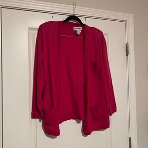 Jones Wear Fuchsia Cardigan Sweater